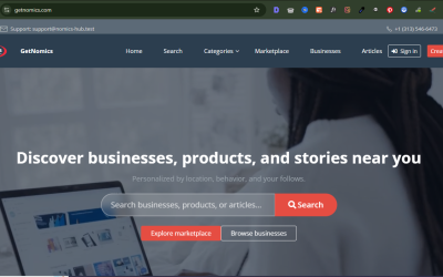 GetNomics — Full-Stack Global Marketing SaaS Platform with Multi-Business Accounts, Marketplace & In-App Coin Economy